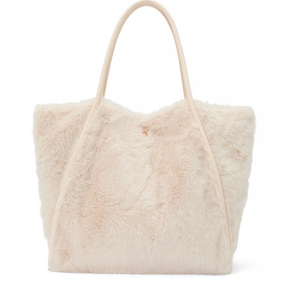 Victoria’s Secret Faux-Fur Tote Bag Cream NWT - Picture 2 of 11